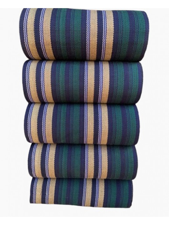 New Stripped Aso Oke Bundle Fabric | Green | Multicolor